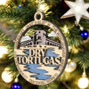 Picture of Dry Tortugas National Park Wood Christmas Decoration, Garden Key Fort Jefferson Ornament - 3" Laser Cut with Park Scene