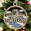 Picture of Dry Tortugas National Park Wood Christmas Decoration, Garden Key Fort Jefferson Ornament - 3" Laser Cut with Park Scene