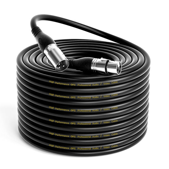 Picture of EBXYA XLR Cable 150ft - Premium Balanced Microphone Cable with 3-Pin XLR Male to Female Mic Speaker Cable, Black