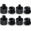 Picture of Moxweyeni 8 Pcs Mic Stand Adapter 5/8 Female to 3/8 Male, 3/8 Female to 5/8 Male, 5/8 Female to 1/4 Male and 1/4 Female to 5/8 Male Screw Thread Adapter Mic Thread Adapter Set for Microphone(Black)