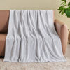 Picture of NEWCOSPLAY Super Soft Queen Blanket Frosty Dark Grey Premium Silky Flannel Fleece Leaves Pattern Lightweight Bed Blanket All Season Use (Frosty Dark Grey, Queen(90"x90"))