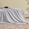 Picture of NEWCOSPLAY Super Soft Queen Blanket Frosty Dark Grey Premium Silky Flannel Fleece Leaves Pattern Lightweight Bed Blanket All Season Use (Frosty Dark Grey, Queen(90"x90"))