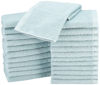 Picture of Amazon Basics face Towels for bathroom, 100% Cotton Extra Absorbent washcloth, Fast Drying - salon towel - 24 Pack Ice Blue (12 x 12 inches)