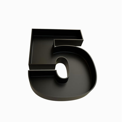 Picture of Hard Plastic Reusable Fillable Letters Numbers Charcuterie Serving Trays for Party Decoration (Black, 5)