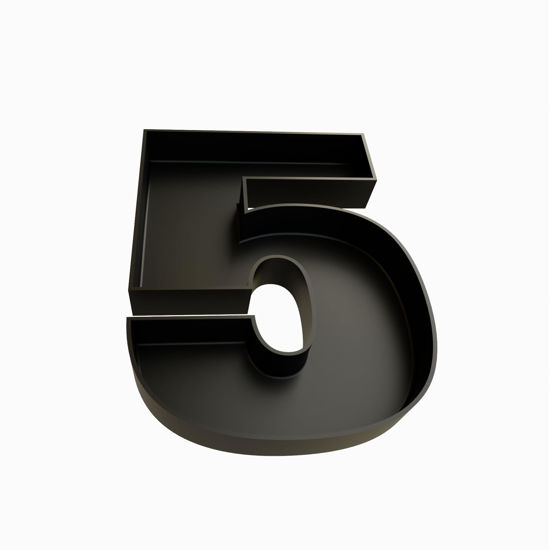 Picture of Hard Plastic Reusable Fillable Letters Numbers Charcuterie Serving Trays for Party Decoration (Black, 5)