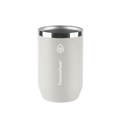 Picture of ThermoFlask 2-in-1 Vacuum Insulated Can Cooler Cup, 12 oz, Premium Quality, Fits Standard Size Cans, Sweatproof, Non-Slip Base, Ultimate Gray