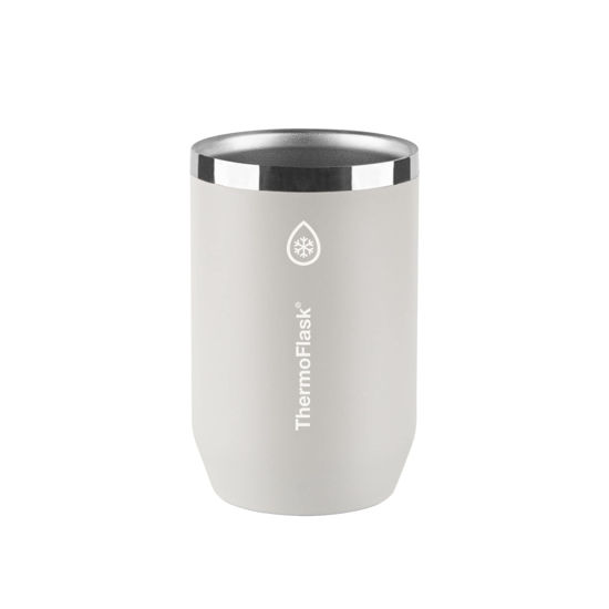 Picture of ThermoFlask 2-in-1 Vacuum Insulated Can Cooler Cup, 12 oz, Premium Quality, Fits Standard Size Cans, Sweatproof, Non-Slip Base, Ultimate Gray