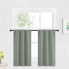 Picture of RYB HOME Grayish Green Short Curtains Blackout, 30 inch Durable Cafe Curtains Room Darkening Window Drapes Privacy Protection for Basement Closet Kithen, W29 x L30 inch, 2 Panels