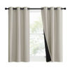 Picture of NICETOWN Natural 100% Blackout Lined Curtains, 1 Pair, 37" Width x 50" Length Each Panel, 2 Thick Layers Narrow Wide Window Treatment Panels Thermal Insulated Drapes for Kitchen Small Window