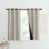 Picture of NICETOWN Natural 100% Blackout Lined Curtains, 1 Pair, 37" Width x 50" Length Each Panel, 2 Thick Layers Narrow Wide Window Treatment Panels Thermal Insulated Drapes for Kitchen Small Window