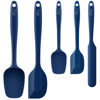 Picture of HOTEC Food Grade Silicone Rubber Spatula Set Kitchen Utensils for Baking, Cooking, and Mixing High Heat Resistant Non Stick Dishwasher Safe BPA-Free Classic Blue Set of 5