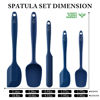 Picture of HOTEC Food Grade Silicone Rubber Spatula Set Kitchen Utensils for Baking, Cooking, and Mixing High Heat Resistant Non Stick Dishwasher Safe BPA-Free Classic Blue Set of 5