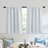 Picture of RYB HOME Short Curtains 2 Panels Set, Room Darkening Drapes Cafe Curtains Small Window Treatment for Bathroom Basement Studio Bunk Bed, Width 42 x Length 30 inches, Greyish White