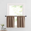 Picture of RYB HOME Half Window Curtains Blackout Shades Small Draperies for Living Room, Short Curtains for Cafe Shop/Kitchen, 29 inches Wide x 24 inch Long Per Panel, Mocha, 2 Panels