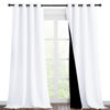 Picture of NICETOWN White 100% Blackout Curtains for Windows, Pack of 2, 46" W x 96" L, Super Heavy-Duty Black Lined Total Darkness Drapes for Bedroom, Privacy Assured Window Treatment for Patio