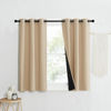 Picture of NICETOWN Bedroom Full Blackout Curtain Panels, Set of 2 Pcs, 37 by 40-inch, Biscotti Beige, Super Thick Insulated Grommet Drapes, Double-Layer Blackout Draperies with Black Liner for Small Window