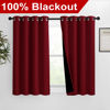 Picture of NICETOWN Kitchen Full Blackout Curtain Panels, Super Thick and Soft Insulated Window Covers, 100% Blackout Draperies with Black Backing for Cafe Window (Burgundy Red, Set of 2, 46 by 54-inch)