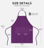 Picture of Syntus 2 Pack Adjustable Bib Apron Waterdrop Resistant with 2 Pockets Cooking Kitchen Aprons for BBQ Drawing, Women Men Chef, Purple