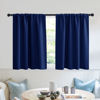 Picture of RYB HOME RV Curtains for Camper Windows - Soft Thermal Insulated Small Window Curtain Tiers for Cafe Kitchen Bedroom Basement Glass Door Window, W 42 x L 30 inches, Marine Blue, 2 Panels