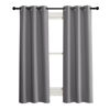 Picture of NICETOWN 100% Blackout Short Curtains with Black Liners, 2 Panels, 37" W by 50" L, Grey, Solid Thermal Insulated Full Blackout 2-Layer Lined Drapes, Energy Efficiency Window Draperies for Bedroom