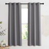 Picture of NICETOWN 100% Blackout Short Curtains with Black Liners, 2 Panels, 37" W by 50" L, Grey, Solid Thermal Insulated Full Blackout 2-Layer Lined Drapes, Energy Efficiency Window Draperies for Bedroom