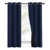 Picture of NICETOWN 100% Blackout Curtain Set, Thermal Insulated & Energy Efficiency Window Draperies for Guest Room, Full Shading Panels for Shift Worker and Light Sleepers, Navy Blue, 37W x 60L, 2 PCs