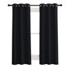 Picture of NICETOWN Complete 100% Blackout Curtain Set, Black, 37" W by 40" L, Double Panels, Thermal Insulated & Energy Efficiency Window Draperies with Black Liner, Noise Reducing Short Curtains for Kids Room