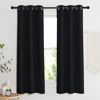 Picture of NICETOWN Complete 100% Blackout Curtain Set, Black, 37" W by 40" L, Double Panels, Thermal Insulated & Energy Efficiency Window Draperies with Black Liner, Noise Reducing Short Curtains for Kids Room
