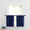 Picture of RYB HOME Kitchen Curtains Blackout Half Window Short Drapes for Bathroom Bedroom Small Window Covering, 29 inch Wide x 24 inch Long per Panel, Marine Blue, 2 Panels