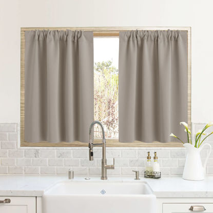 Picture of RYB HOME RV Camper Door Window Curtains -Blackout Privacy Curtains & Drapes for Bathroom Bedroom Kitchen Portable Travel Trailer Small Window Decor, W 34 x L 24, Sand, 2 Panels
