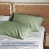 Picture of Bedsure King Size Pillow Cases Set of 2, Rayon Derived from Bamboo Sage Green Pillowcase, Cooling Pillow Cases for Hot Sleepers, Soft & Silky Pillow Covers with Envelope Closure, 20x36 Inches