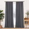 Picture of RYB HOME Grey Curtains Extra Long, Thermal Insulated Curtain Panels for Kitchen, Rod Pocket Room Darkening Privacy Large Window Curtains for Sliding Door, Grey, W52 x L120 inches, 2 Panels Set