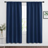 Picture of RYB HOME Blackout Curtains Pair - Countryside Portable Drapes with Rod Pocket Hanging Light Block Privacy Wall Panels for Foyer Entryway Bathroom Bedroom, W 42 x L 72 in, Navy Blue, 2 Pcs