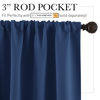 Picture of RYB HOME Blackout Curtains Pair - Countryside Portable Drapes with Rod Pocket Hanging Light Block Privacy Wall Panels for Foyer Entryway Bathroom Bedroom, W 42 x L 72 in, Navy Blue, 2 Pcs