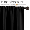 Picture of RYB HOME Black Short Curtains Blackout, 45 inch Durable Cafe Curtains Room Darkening Window Drapes Privacy Protection for Basement Closet Kithen, W34 x L45 inch, 2 Panels