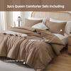 Picture of ROSGONIA Queen Comforter Set Dark Khaki Brown, 3pcs Bedding Comforter Sets(1 Comforter & 2 Pillowcases) All Season Lightweight Bedspread Blanket Quilt