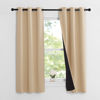 Picture of NICETOWN Bedroom Full Blackout Curtain Panels, Set of 2 Pcs, 37 by 60-inch, Biscotti Beige, Super Thick Insulated Grommet Drapes, Double-Layer Blackout Draperies with Black Liner for Small Window