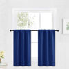 Picture of RYB HOME Blackout Curtains Small Window Decor Energy Efficiency Drapes for Kitchen Bedroom Basement Bath Tub Cafe, 29 inch Width x 36 inch Length, Marine Blue, 2 Panels