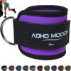 Picture of AOHO MOOON (Pair Comfortable Adjustable Ankle Straps for Cable Machines Women, Gym Workout Leg Straps, Ankle Cuffs for Glute Workouts, Foot Straps for Kickback (Single, Purple)