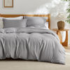 Picture of Bedsure Grey Duvet Cover Oversized Queen Size - Soft Double Brushed Duvet Cover for Kids with Zipper Closure, 3 Pieces, Includes 1 Duvet Cover (98"x98") & 2 Pillow Shams, NO Comforter