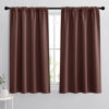 Picture of RYB HOME Small Curtains for Bathroom Window, Heavy Duty Thick Privacy Panels Blackout Energy Smart Curtains Drapes for Kitchen Cabinet, Wide 42 x Long 45 inch, 2 Panel Set, Chocolate Brown