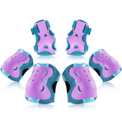 Picture of BOSONER Kids/Youth Knee Pad Elbow Pads Guards Protective Gear Set for Roller Skates Cycling BMX Bike Skateboard Inline Skatings Scooter Riding Sports