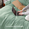 Picture of Bedsure Sage Green Duvet Cover California King Size - Soft Double Brushed Duvet Cover for Kids with Zipper Closure, 3 Pieces, Includes 1 Duvet Cover (104"x98") & 2 Pillow Shams, NO Comforter