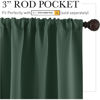Picture of RYB HOME Small Curtains for Door Windows - Blackout Thermal Insulating Drapes for Home Theatre Bathroom Basement Cafe RV Camper Windows Blinds, Wide 34 x Long 30, Dark Green, 1 Pair