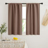 Picture of RYB HOME Small Window Curtains with Rod Pocket Design, Blackout Privacy Curtains Drapes Energy Efficient Covering for Closet Pantry W 29 x L 45 inches, 2 Panels, Mocha