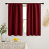 Picture of RYB HOME Kitchen Curtains 45 inch Length 2 Panels Set, Privacy Assured Drapes Room Darkening Small Window Treatment for Cafe Bathroom, W29 x L45 inch, Burgundy Red