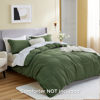 Picture of Bedsure Olive Green Duvet Cover Oversized King Size - Soft Double Brushed Duvet Cover for Kids with Zipper Closure, 3 Pieces, Includes 1 Duvet Cover (120"x98") & 2 Pillow Shams, NO Comforter