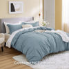 Picture of Bedsure Mineral Blue Duvet Cover Full Size - Soft Double Brushed Duvet Cover for Kids with Zipper Closure, 3 Pieces, Includes 1 Duvet Cover (80"x90") & 2 Pillow Shams, NO Comforter