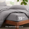 Picture of Bedsure King Duvet Cover Set with Fitted Sheet- Soft Double Brushed Grey Bedding Duvet Cover Set, 4 Pieces, Includes 1 Duvet Cover, 1 Fitted Sheet, 2 Pillow Shams, NO Comforter