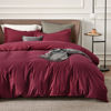 Picture of Bedsure Burgundy Duvet Cover Full Size - Soft Double Brushed Duvet Cover for Kids with Zipper Closure, 3 Pieces, Includes 1 Duvet Cover (80"x90") & 2 Pillow Shams, NO Comforter
